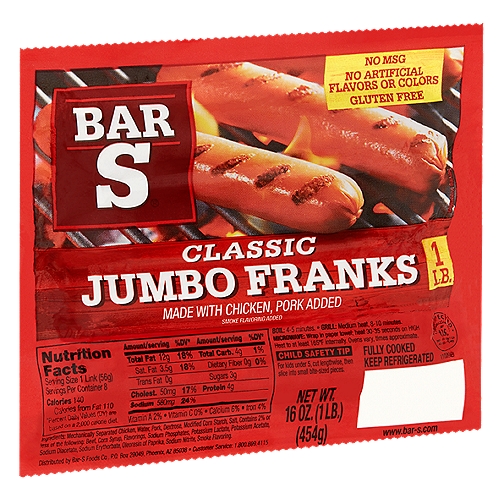Bar S Jumbo or Classic Franks (16 oz)